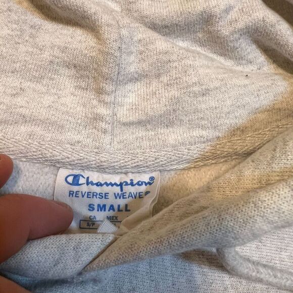 Wyoming Cowboys Hoodie Size Small Champion Reverse Weave Grey Pullover y2k - Picture 8 of 10